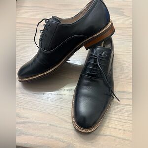 Aston Grey Black Leather Men’s Dress Shoes